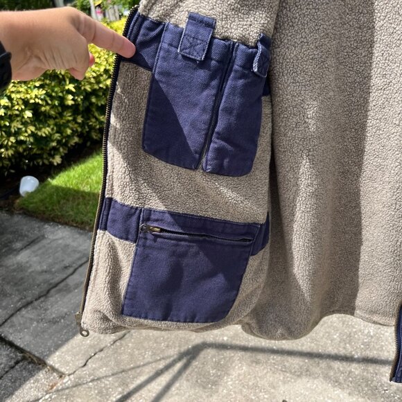 Duluth Trading Company Blue Canvas Sherpa Heavy Workwear Utility Vest Size M - Picture 3 of 8